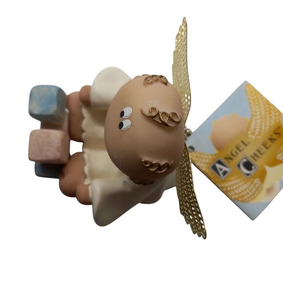 Angel Cheeks Cherub Baby Blocks Figurine Gold Wings Russ Kirks Kritters - Picture 5 of 8